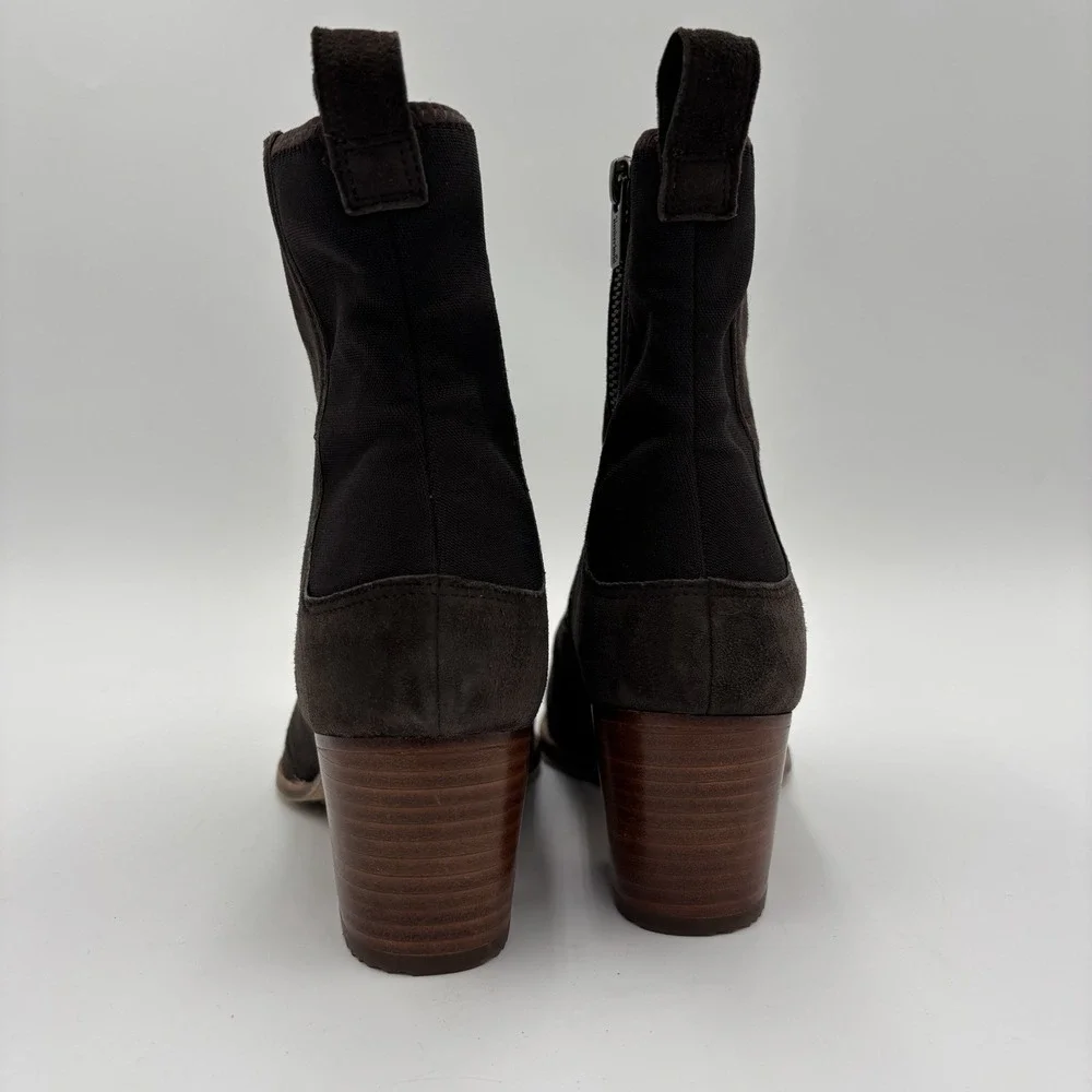 Timberland Brown Suede Ankle Booties Women's Size 8 Pointed Toe Western‎ - Picture 5 of 7